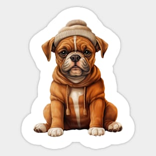 Winter Boxer Dog Sticker